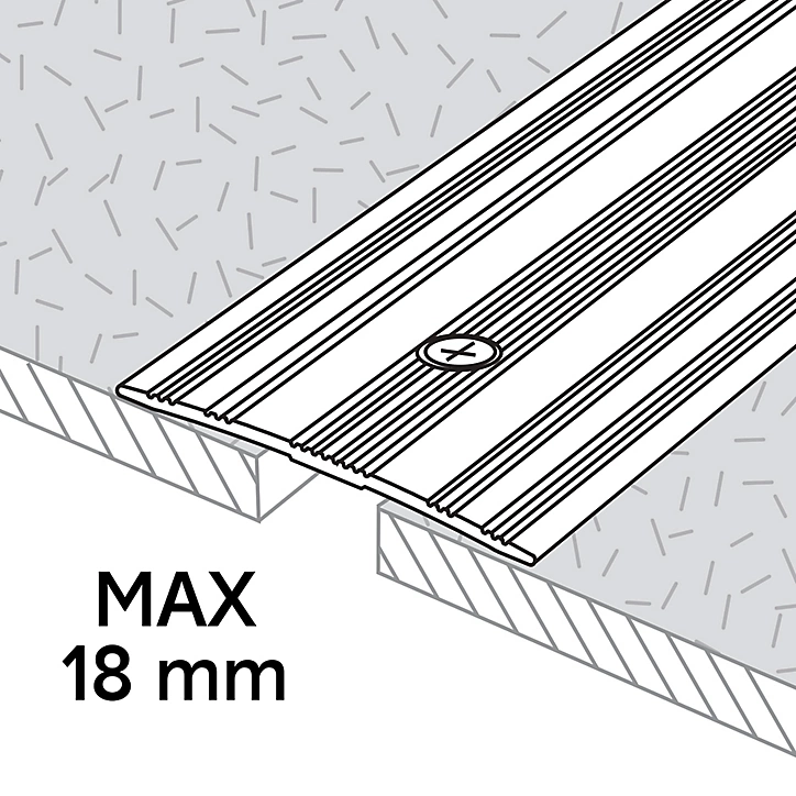 Large barre de seuil en aluminium décor métal mat GoodHome 60 x 930 mm