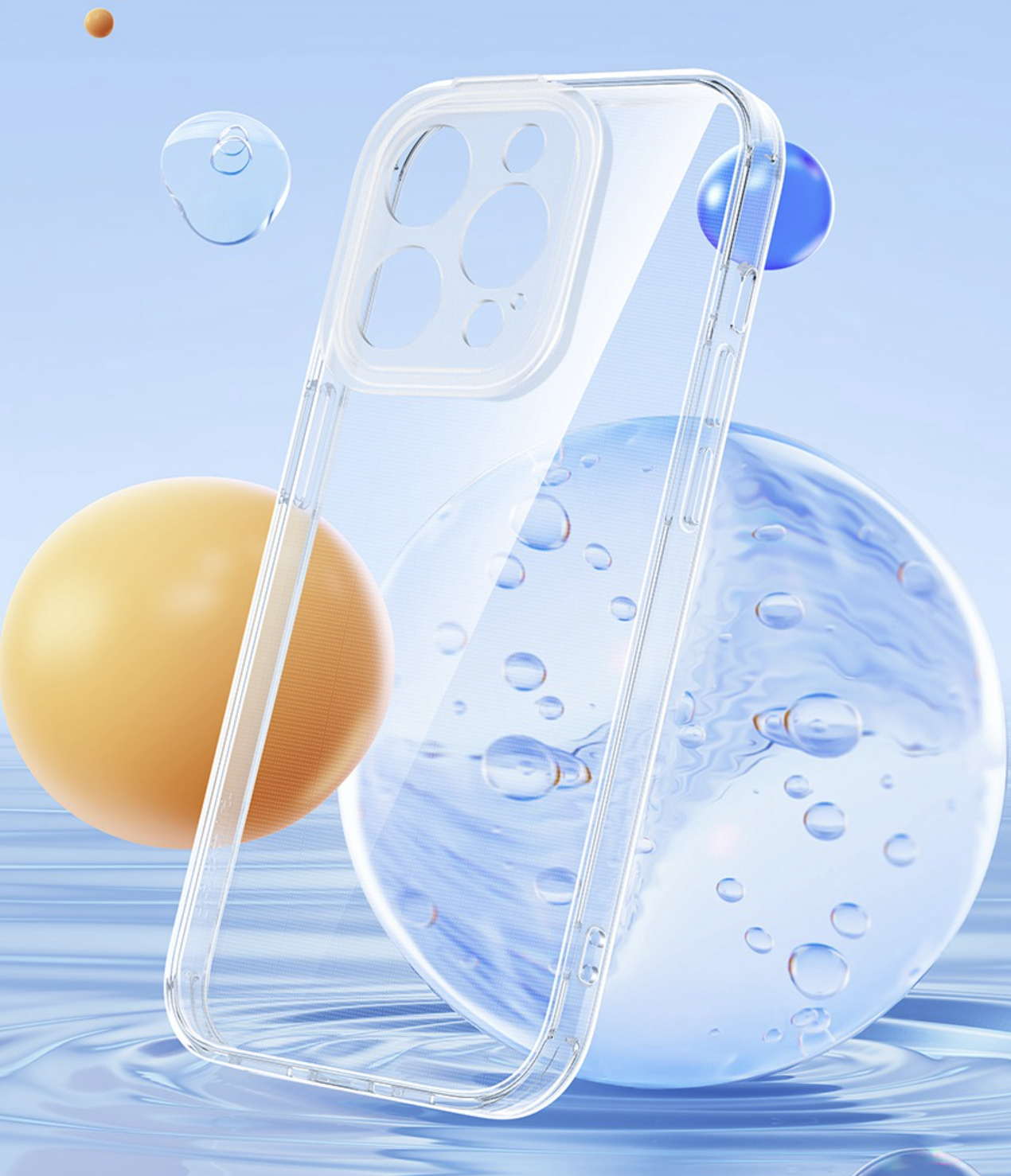 iPhone 14 Pro Max Hardcase Hülle TPU Bumper 4x Objektiv Kameraschutz   Display Panzerglas - Transparent