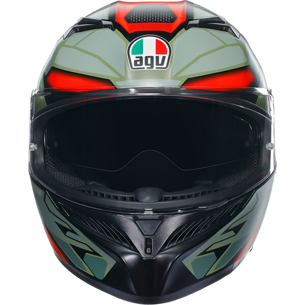 AGV - Casque K3 Decept Vert / Rouge / Noir Mat