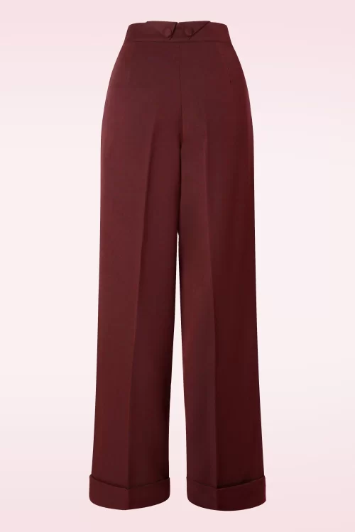 Banned Retro Hidden Away-broek in bordeauxrood