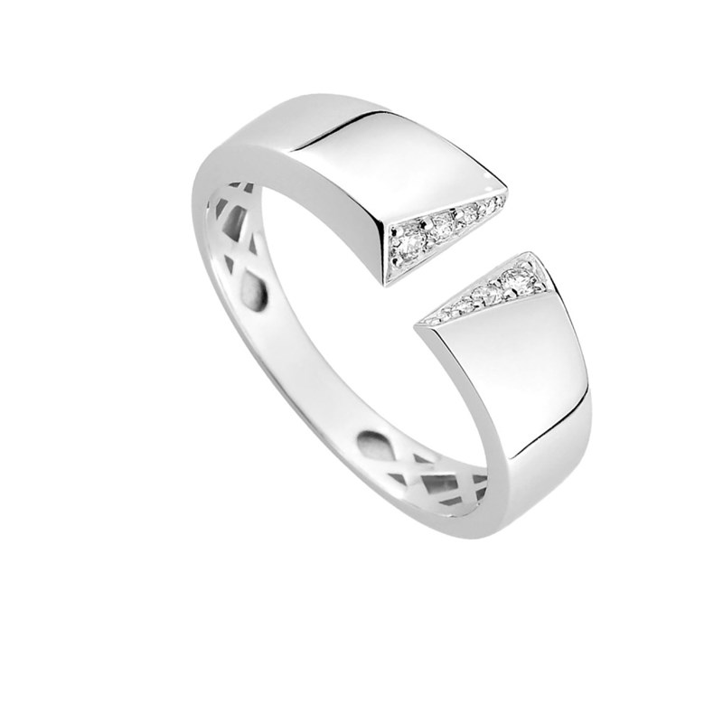 Bague femme - Or 18 Carats - Diamant : 0,072 Carat