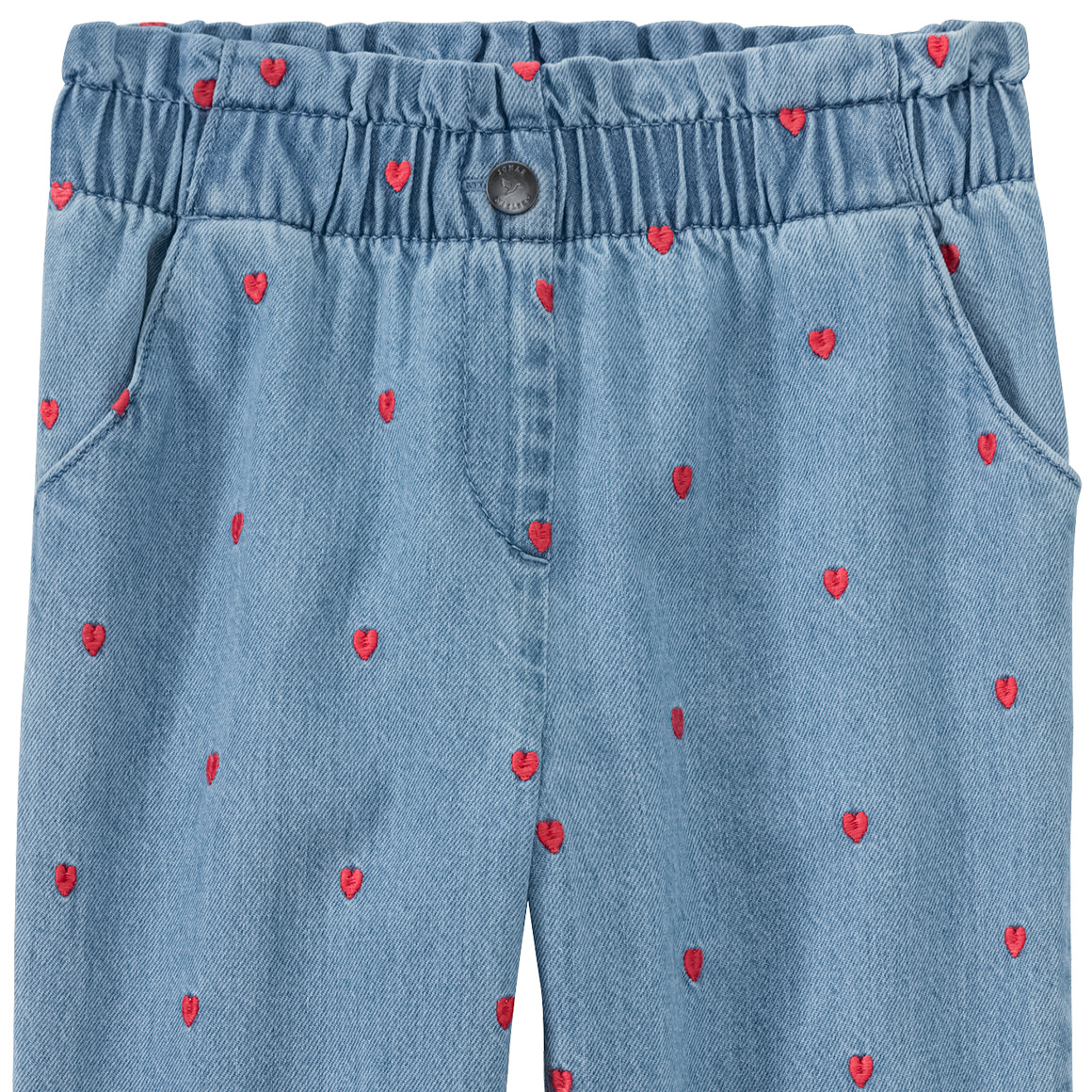 Jonas Nielsen Mädchen Jeans mit Herz-Allover blau