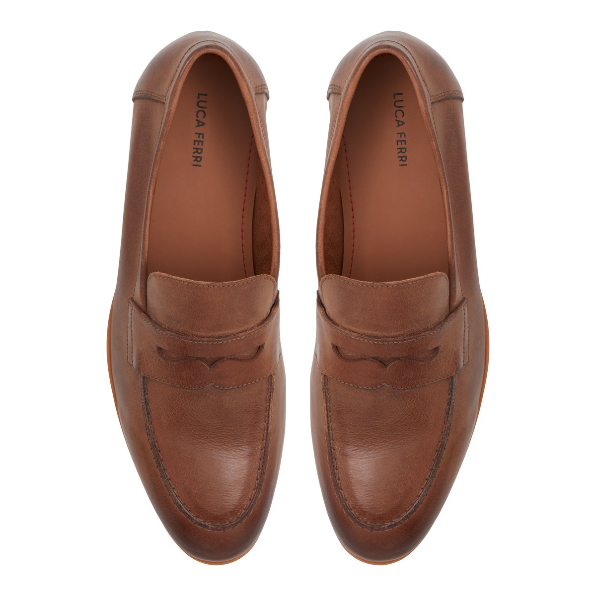 LUCA FERRI-Franco-Flâneurs habillés - Talon plat - Cognac