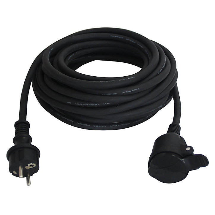 Rallonge noire Diall H05VVF 3G1 5mm² 10m avec clapet