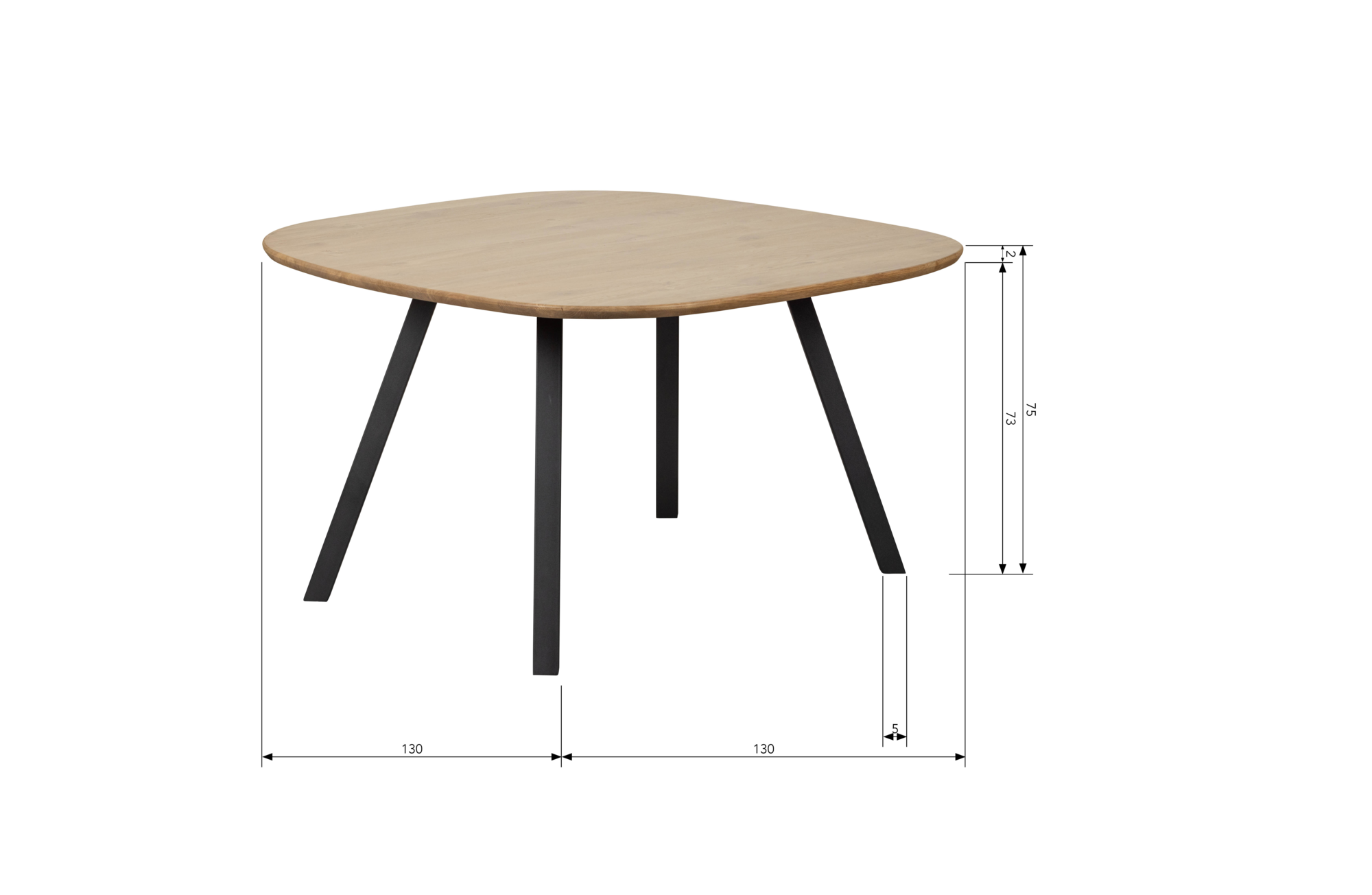 Eettafel Tablo Organische Eiken (fsc) - 2-stand poot zwart