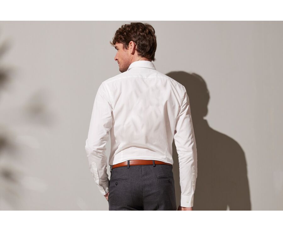 Chemise blanche coton popeline - Col français - LOUIS CLASSIC