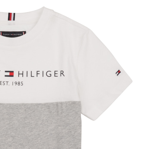 Tommy Hilfiger - ESSENTIAL COLORBLOCK TEE S/S - Blanc / Gris