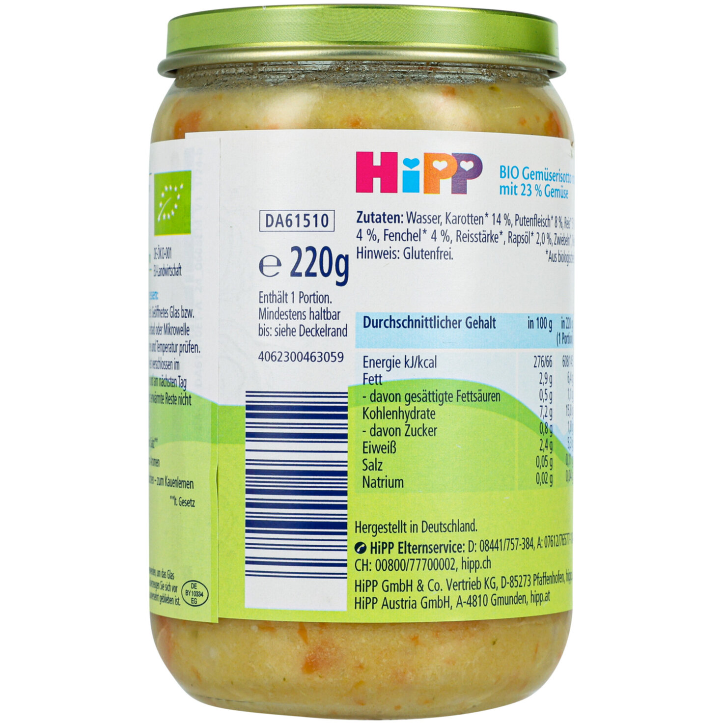 Hipp Gemüserisotto mit Bio-Pute 8+ Monate
