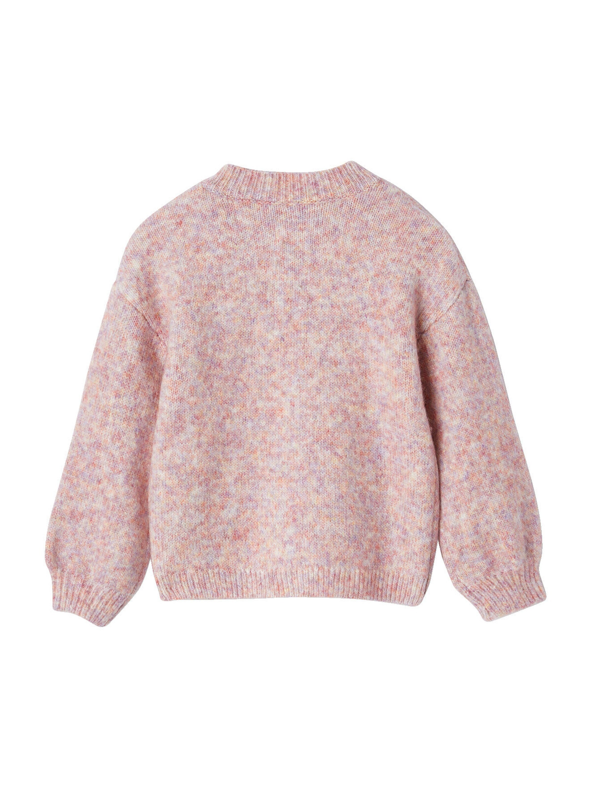 Vertbaudet Flauschige Mädchen Strickjacke rosa meliert