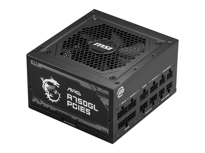 MSI Netzteil MAG A750GL PCIE5 750 W Vollmodulares Netzteil mit 750 W Leistung