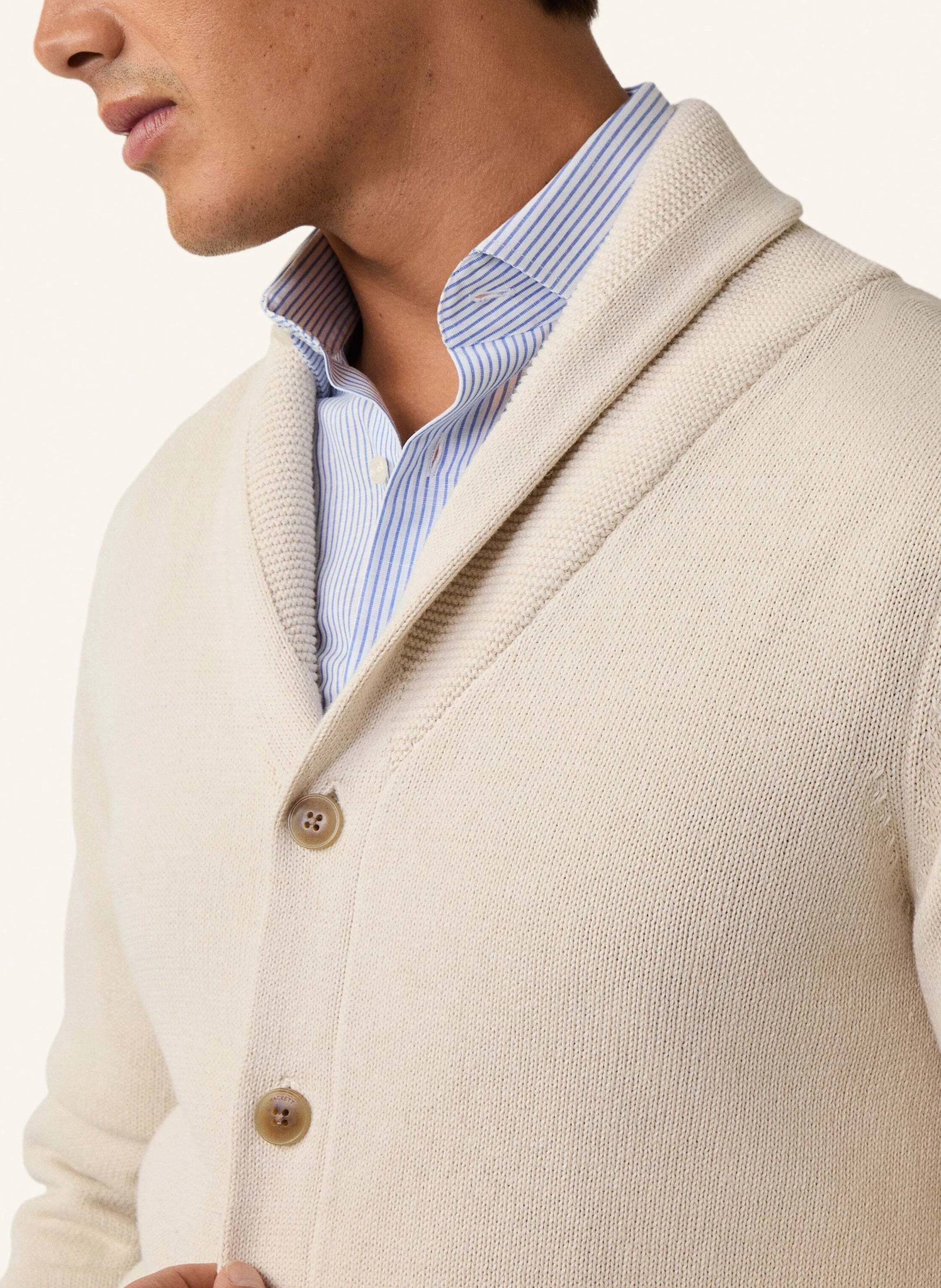 HACKETT LONDON Strickjacken Cardigan COT LIN SHAWL CARDI