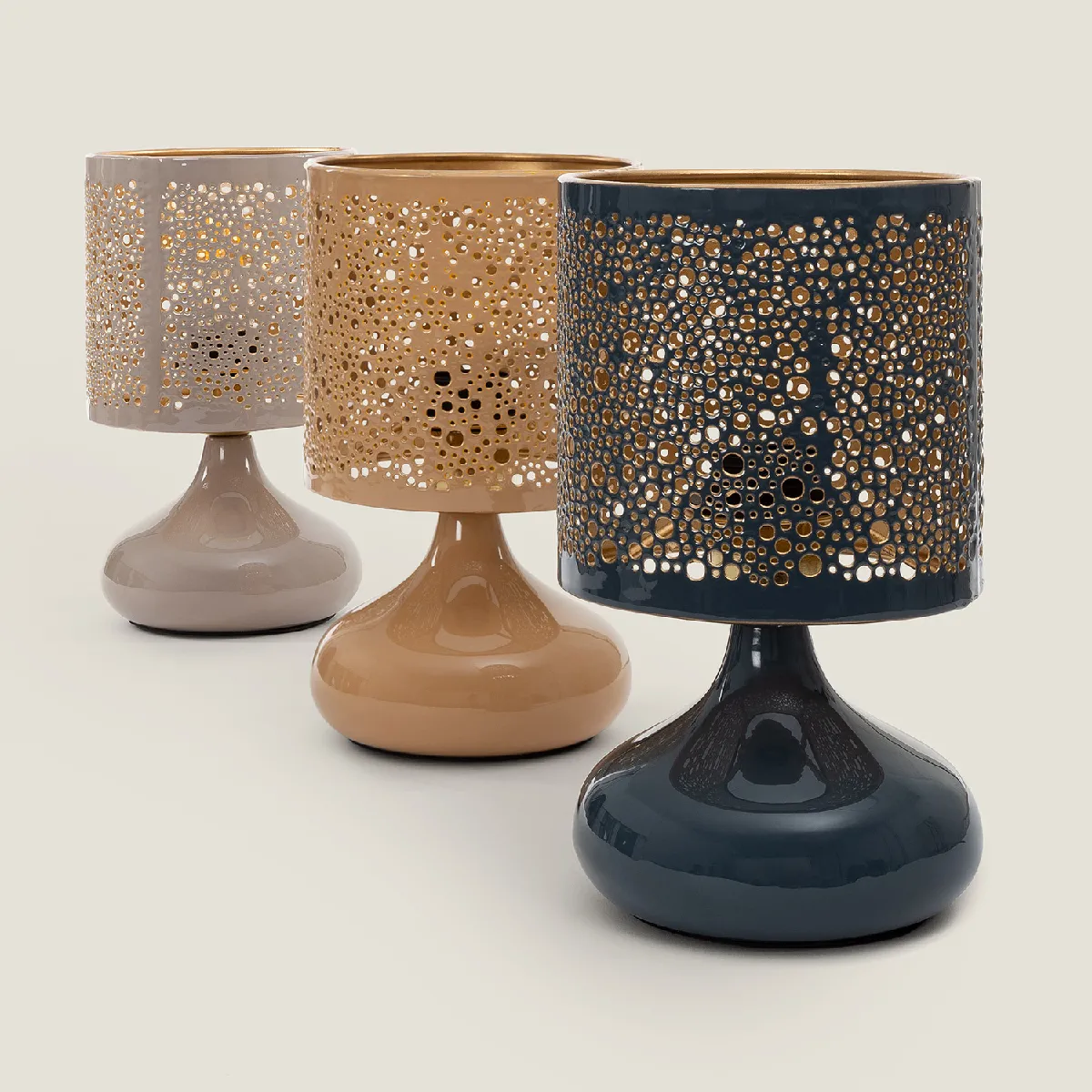 Ledkia Lampe à Poser Harish Taupe