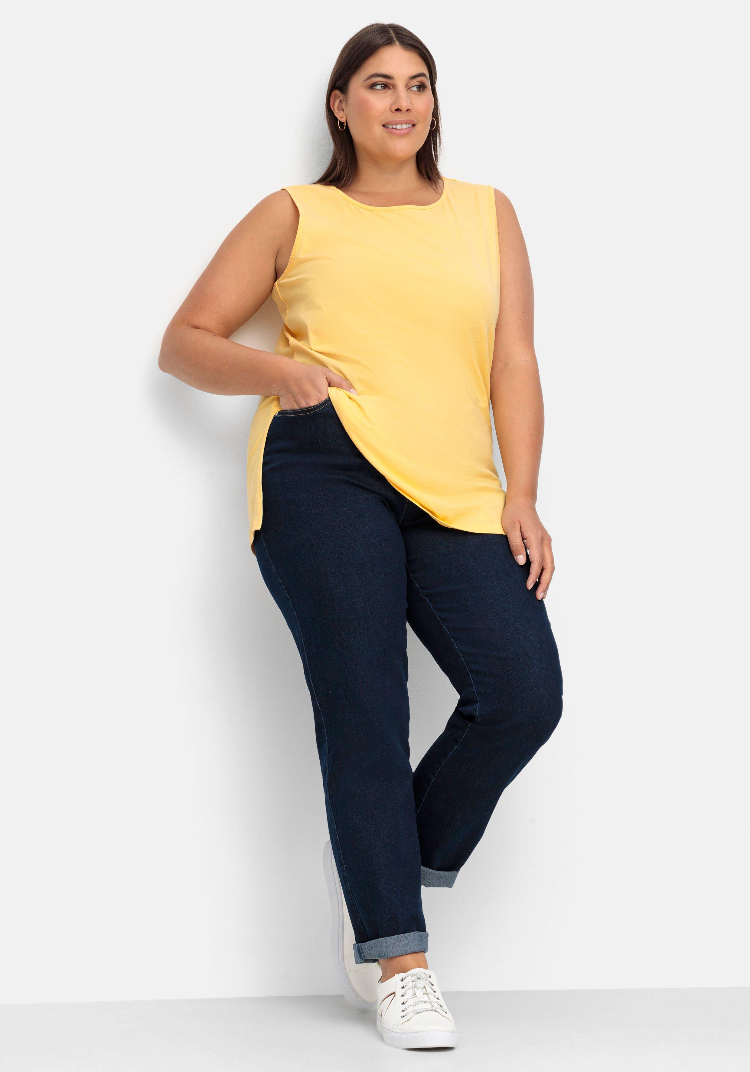 Gerade Stretch-Jeans mit Komfortbund