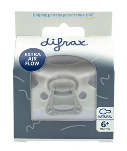 Difrax Fopspeen Natural 6  Maanden SE Grey Agate 1ST