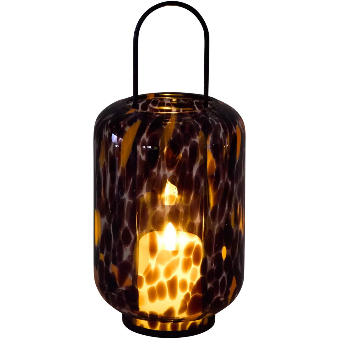 Glazen ledlantaarn Ø 16 x 34,5 cm | diverse kleuren