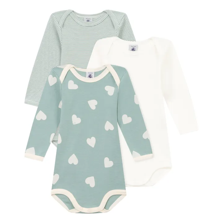 Petit Bateau Lot 3 Bodies Loving | Sauge