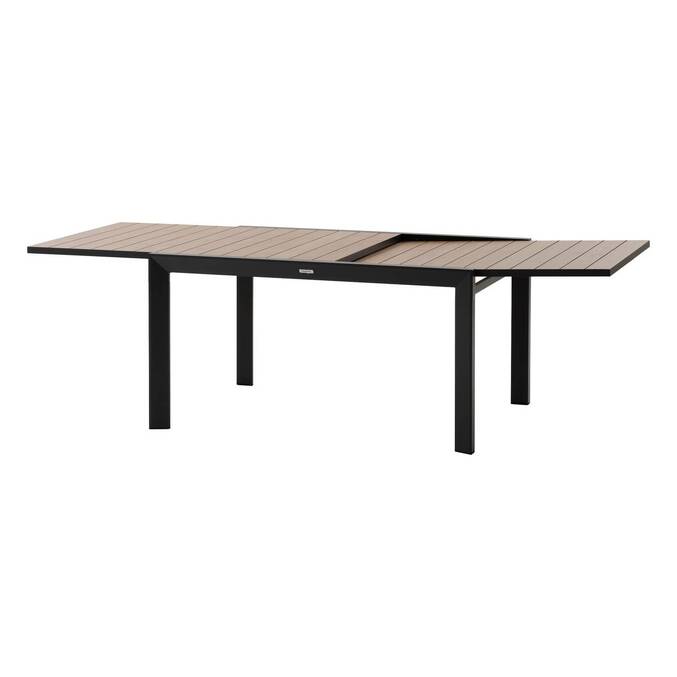 Table de jardin extensible coulissante ÉVASION Effet bois Honey & Graphite