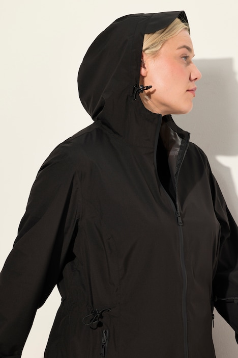 Regenjacke, leicht, Kapuze, 2-Wege-Zipper, wasserdicht
