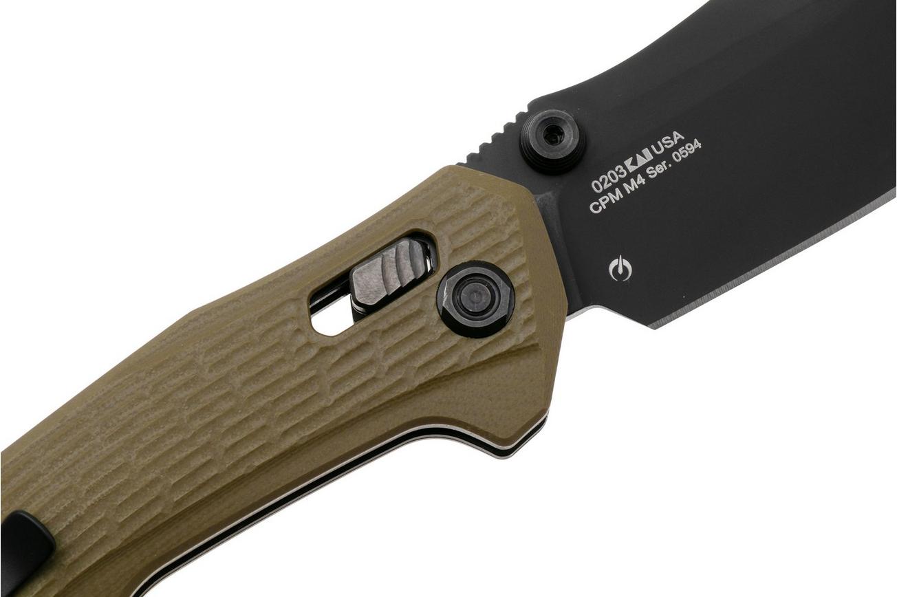 Zero Tolerance 0203, Black Cerakote CPM M4, OD-Green G10 zakmes, ZT Originals design