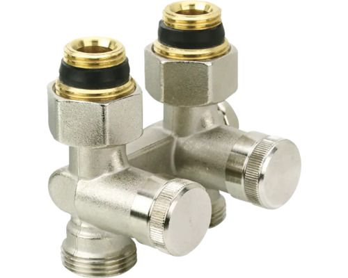 Danfoss RLV-K 1/2 inch doorlopende ventielblok, vernikkeld, 003L0280