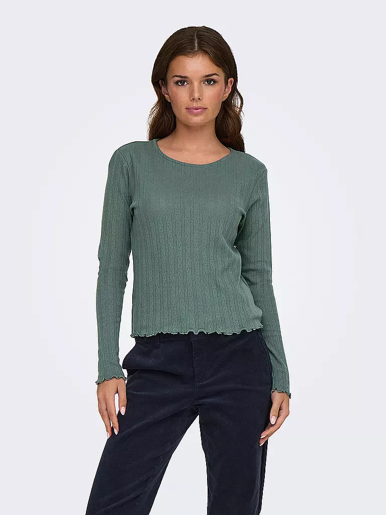 ONLY Langarmshirt ONLCARLOTTA dunkelgrün