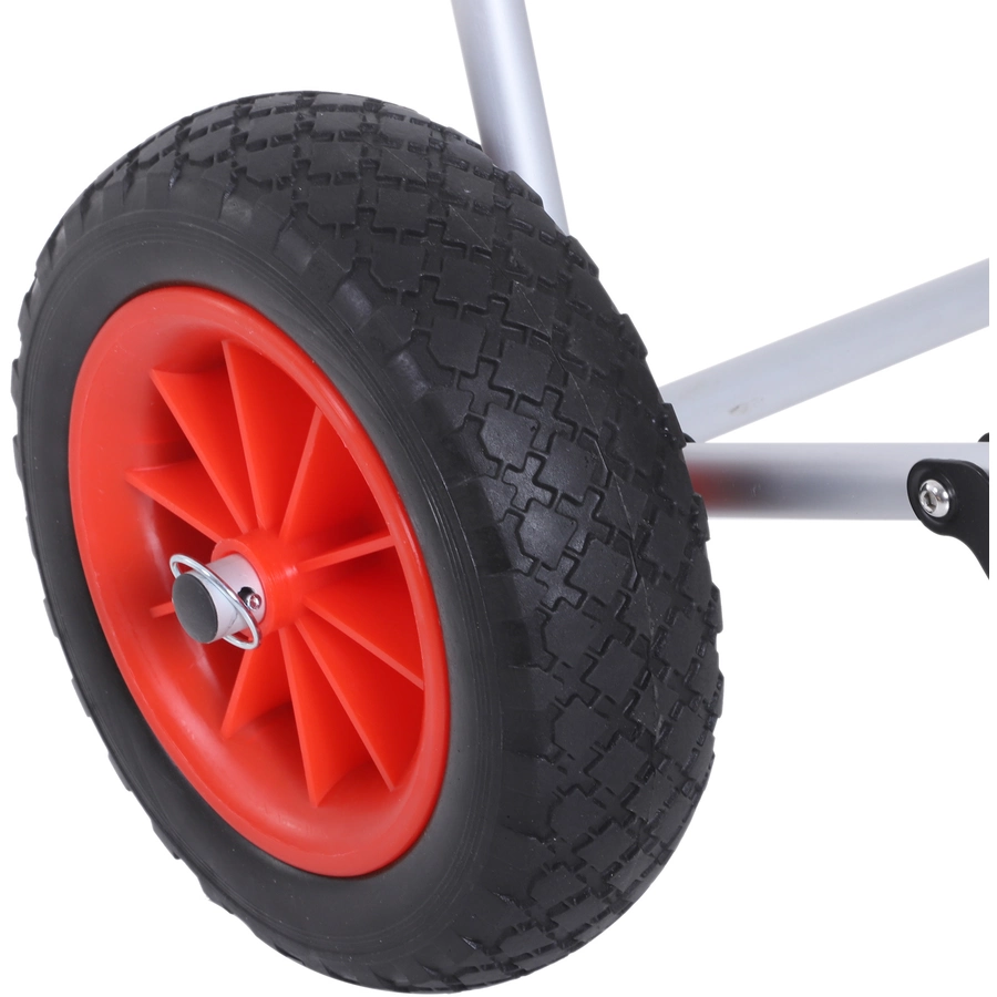 HOMCOM Kanuwagen gepolstert silber, schwarz, rot