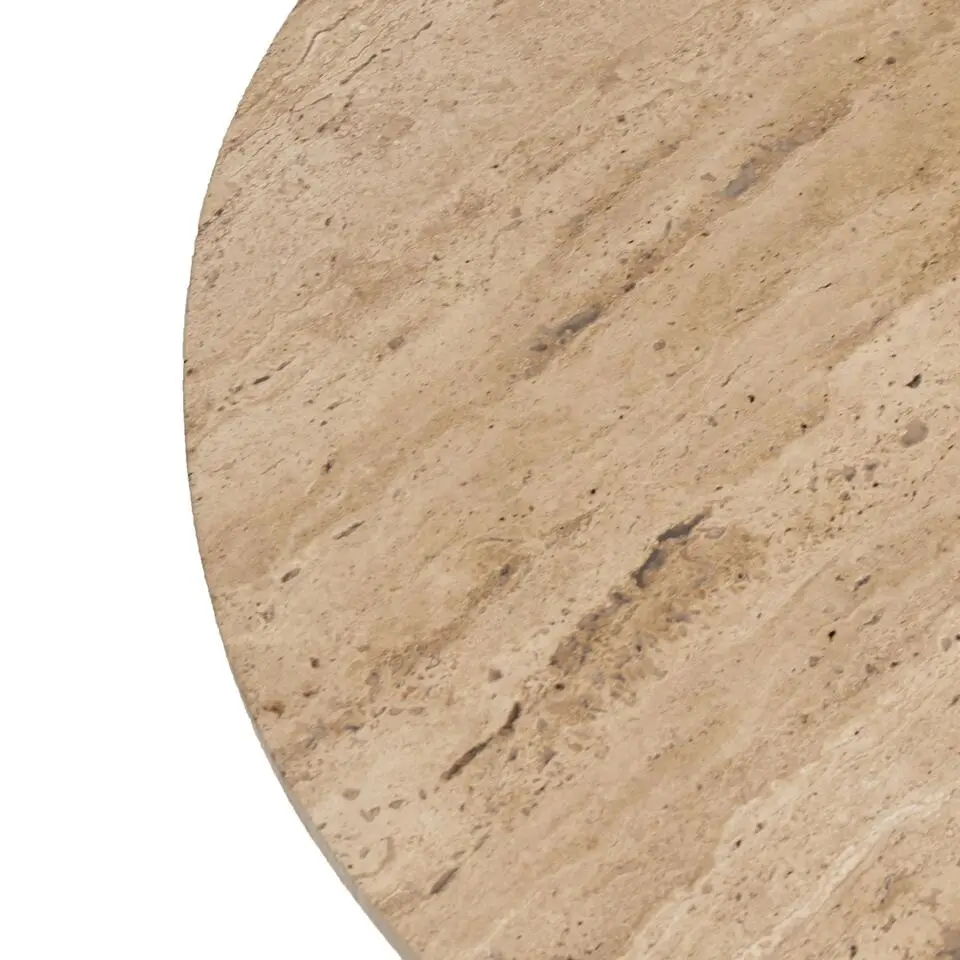 Salontafel Rond - Bruin - Travertin - 60cm - Salontafel Juan