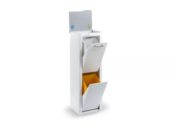 Poubelle cuisine de tri sélectif - 2 compartiments de 20L- CUBEK