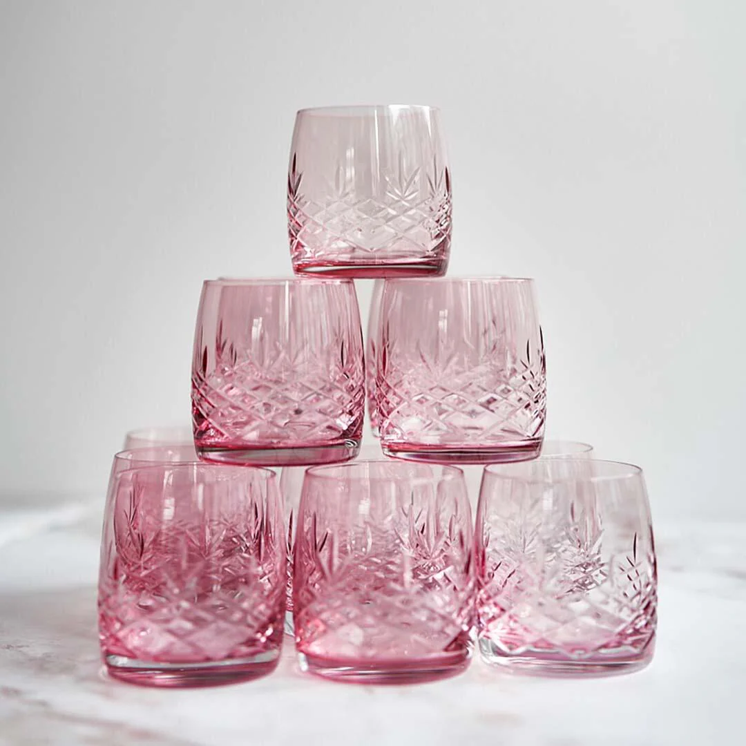 Frederik Bagger  Crispy Topaz Aqua vandglas, pink, 2 stk - 23 cl
