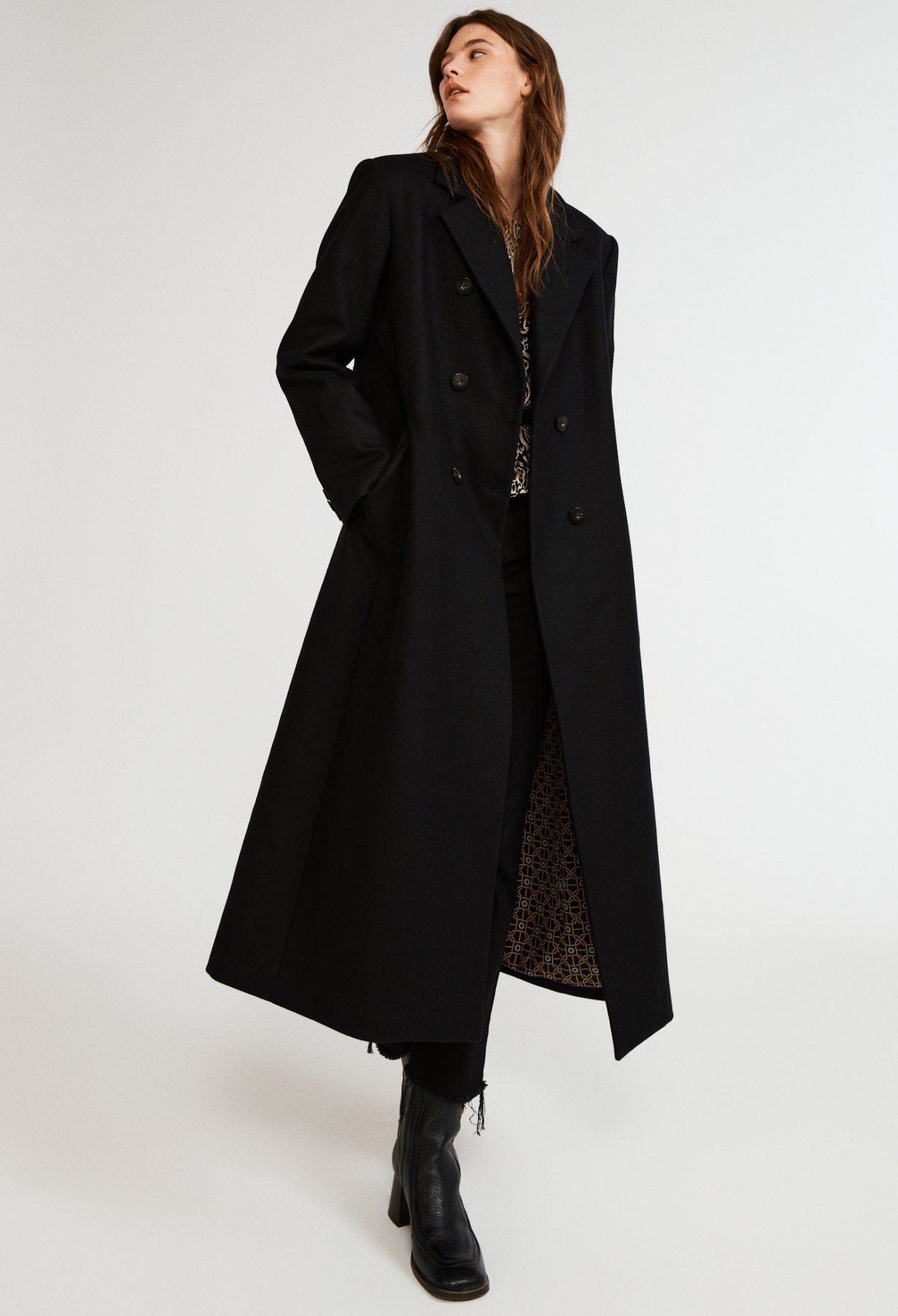 Manteau long croise