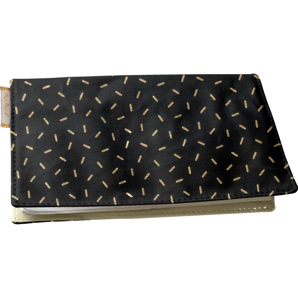 Porte Chéquier Paille Dorée Noir