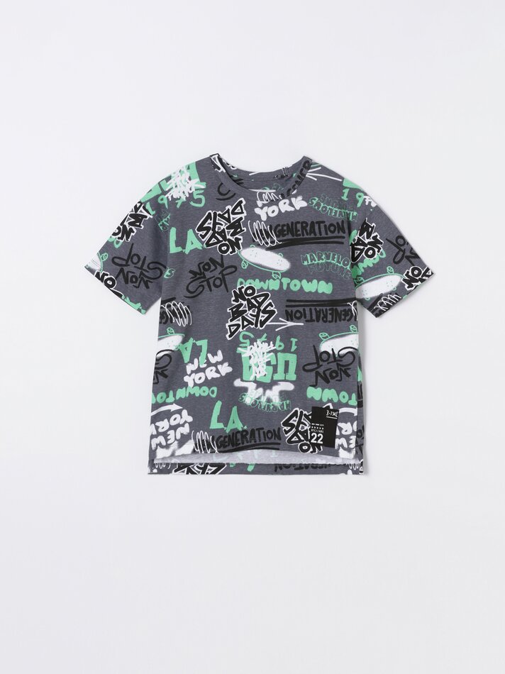 Camiseta estampada - Chumbo