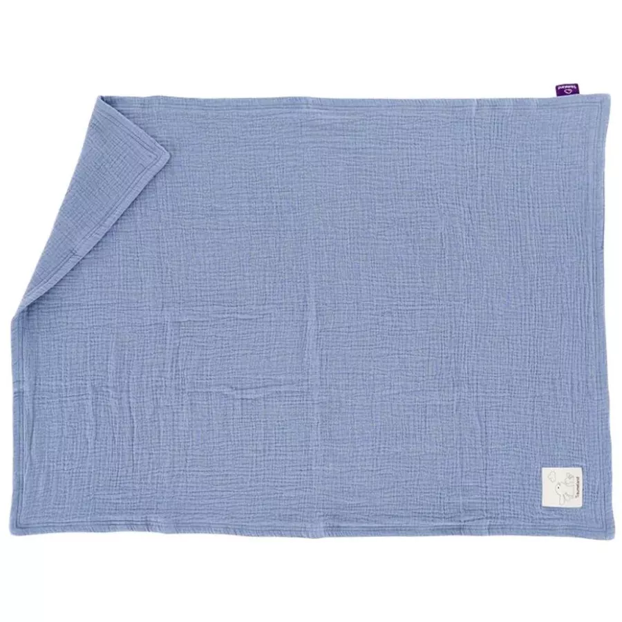 Träumeland Babydecke Musselin hellblau 75 x 100 cm