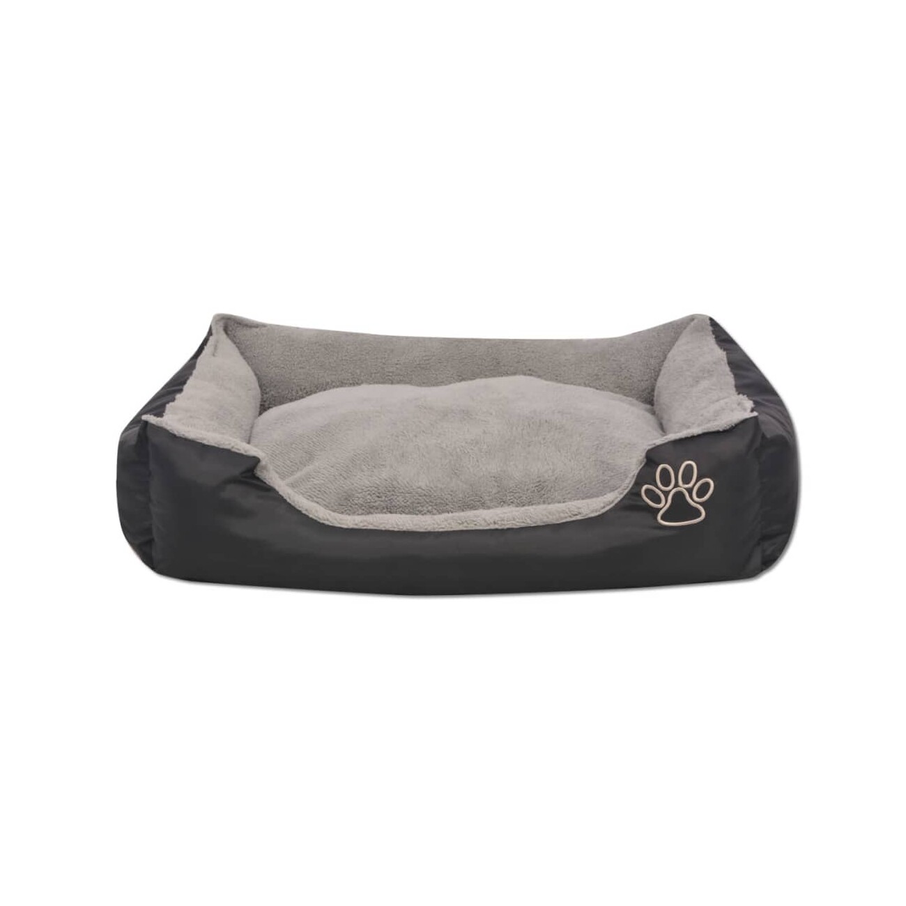 VidaXL Hundebett mit gepolstertem Kissen Schwarz/Grau 38 cm, 38 cm, 17 cm