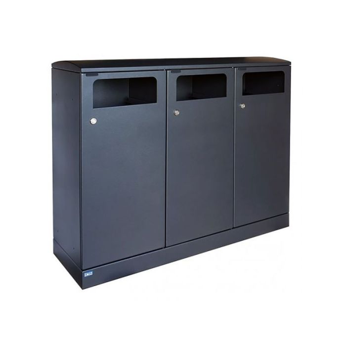 Buitenafvalbak 3x100 liter Bica 713 Antraciet Model VB195558 (8713631195558)