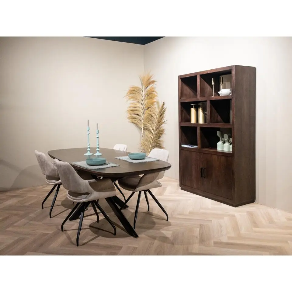 Livingfurn - Vitrinekast Jaxx Brown 120cm - Mangohout