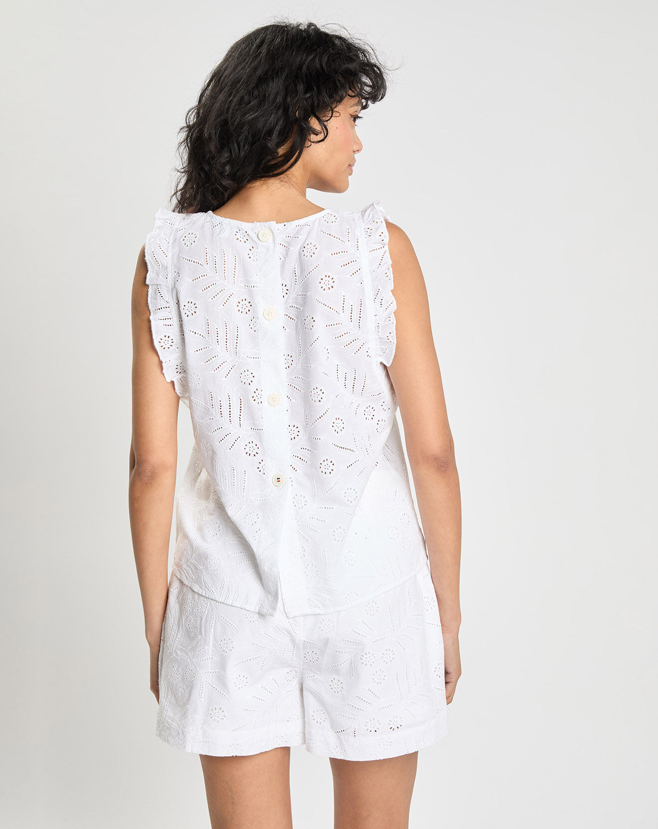Tommy Hilfiger Top Broderie Anglaise blanc