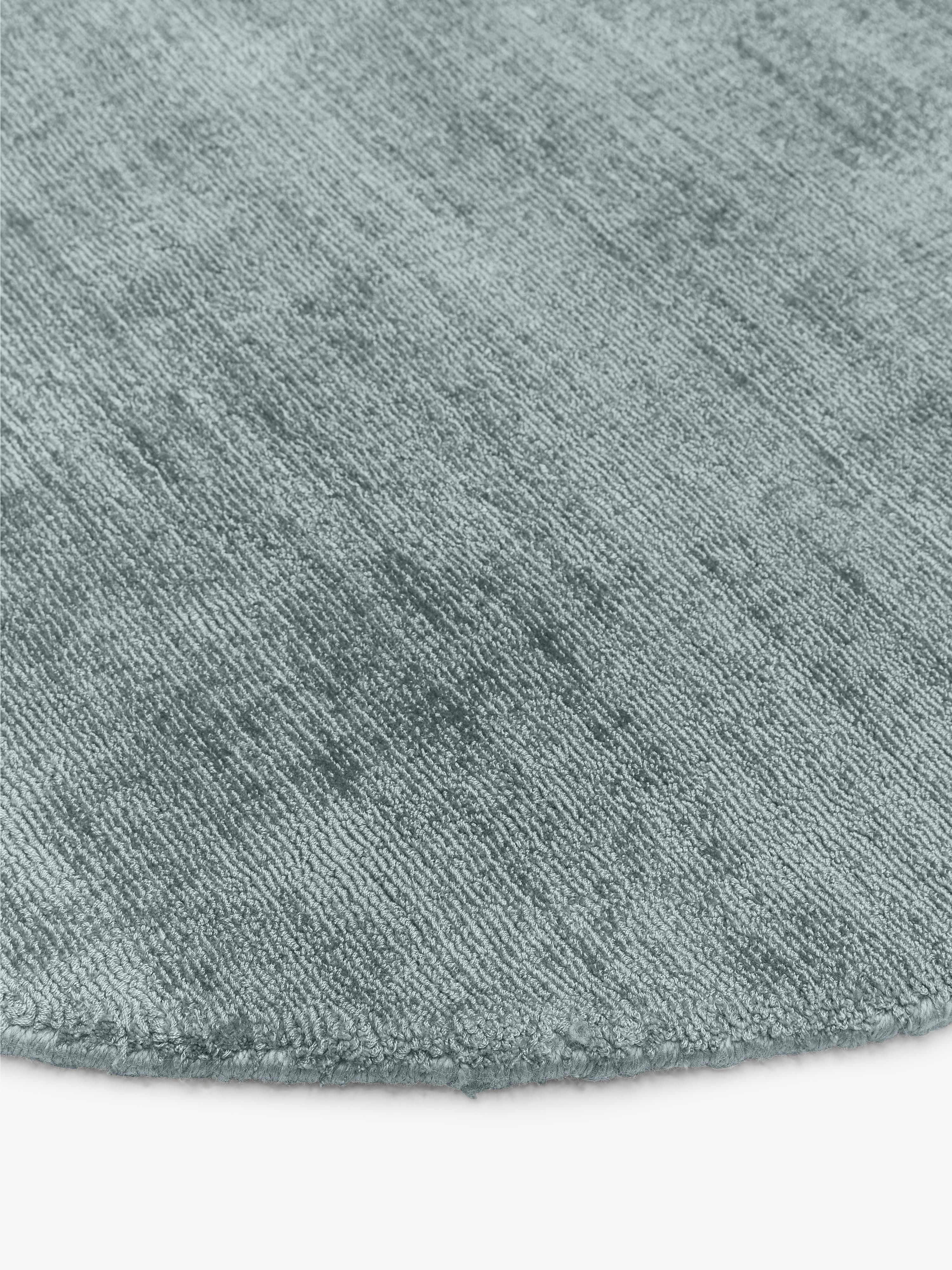 Rond viscose vloerkleed Jane, handgeweven