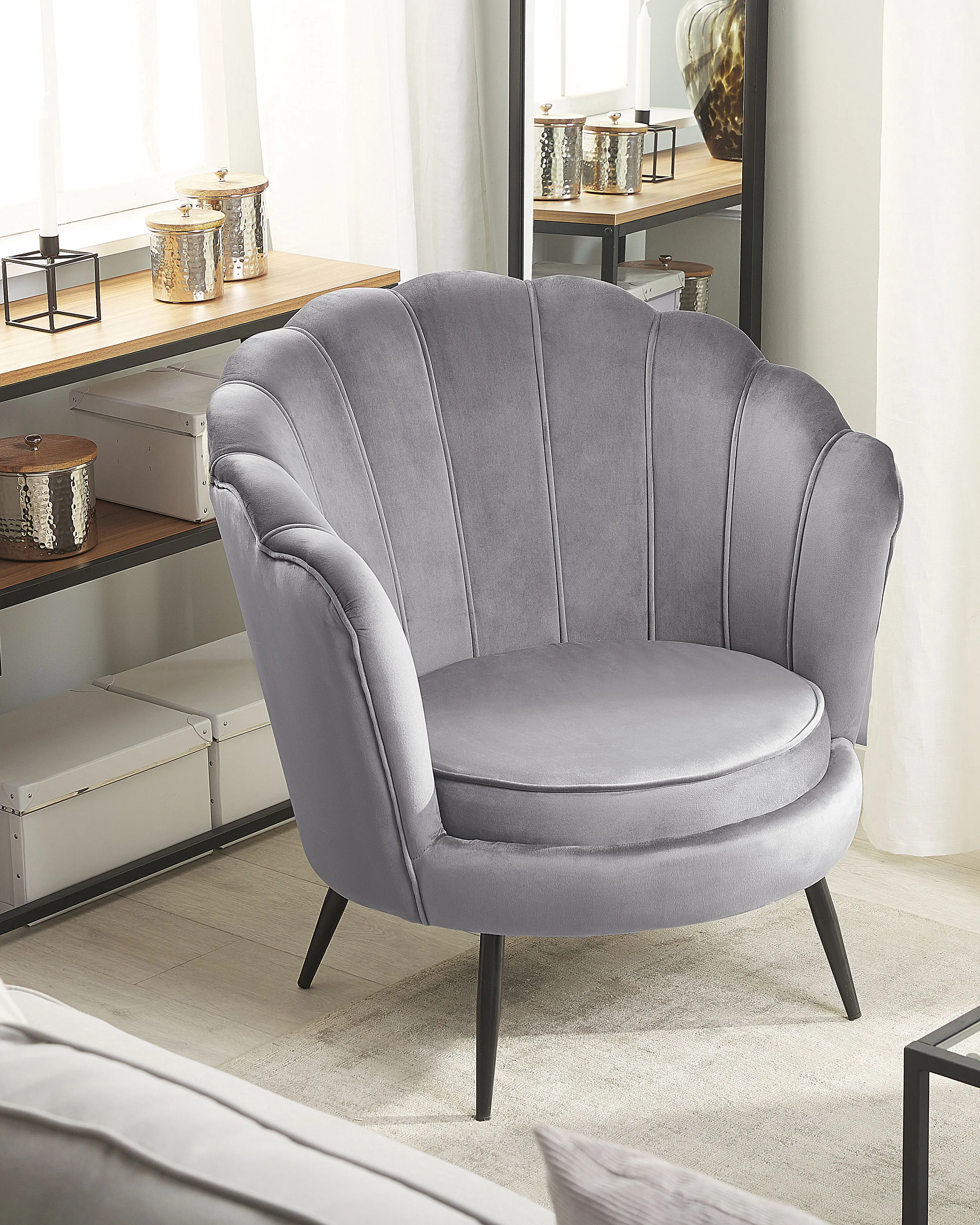 Fauteuil LOVIKKA Fluweel Grijs