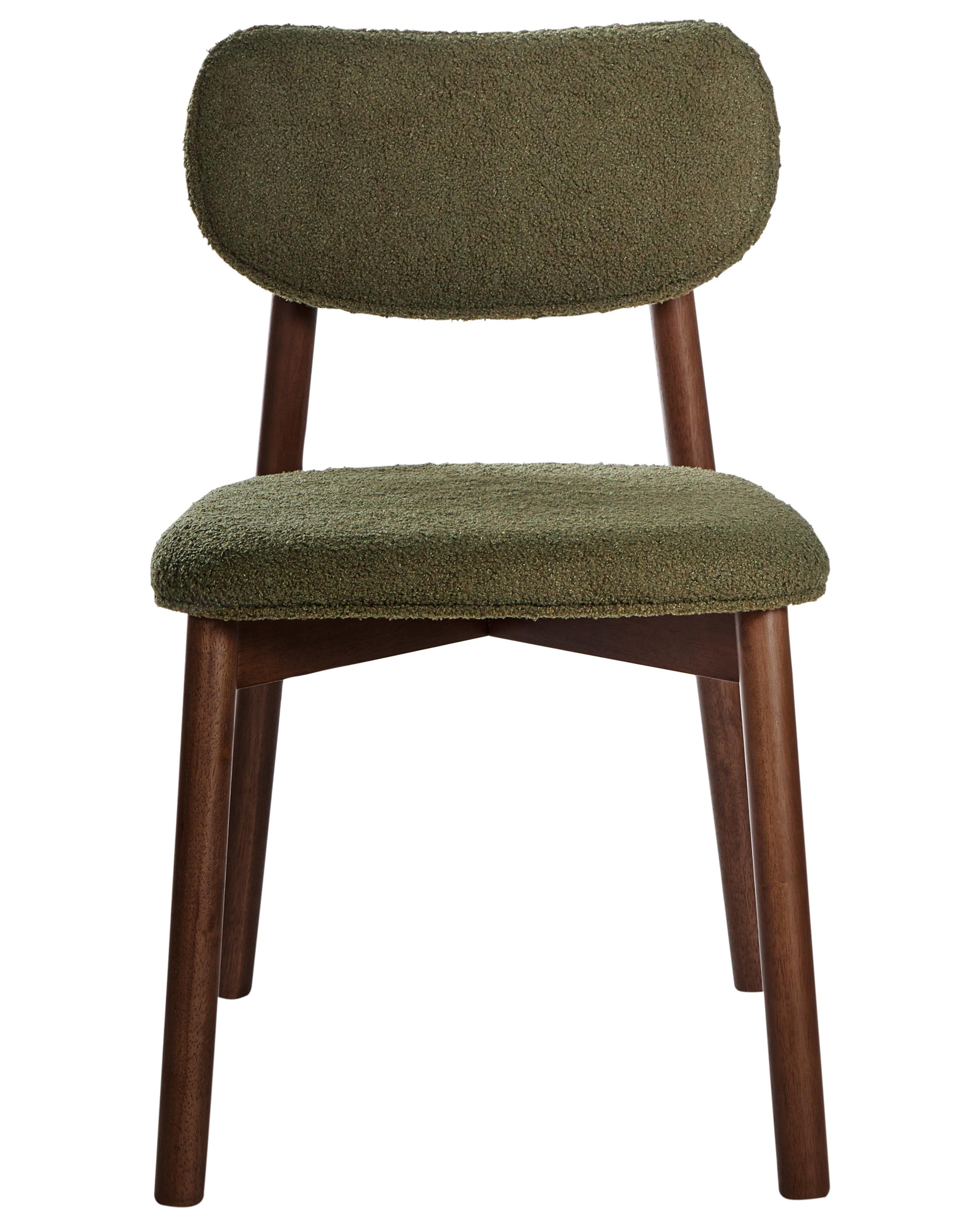 Set van 2 eetkamerstoelen MILLS Bouclé Donkerbruin/groen