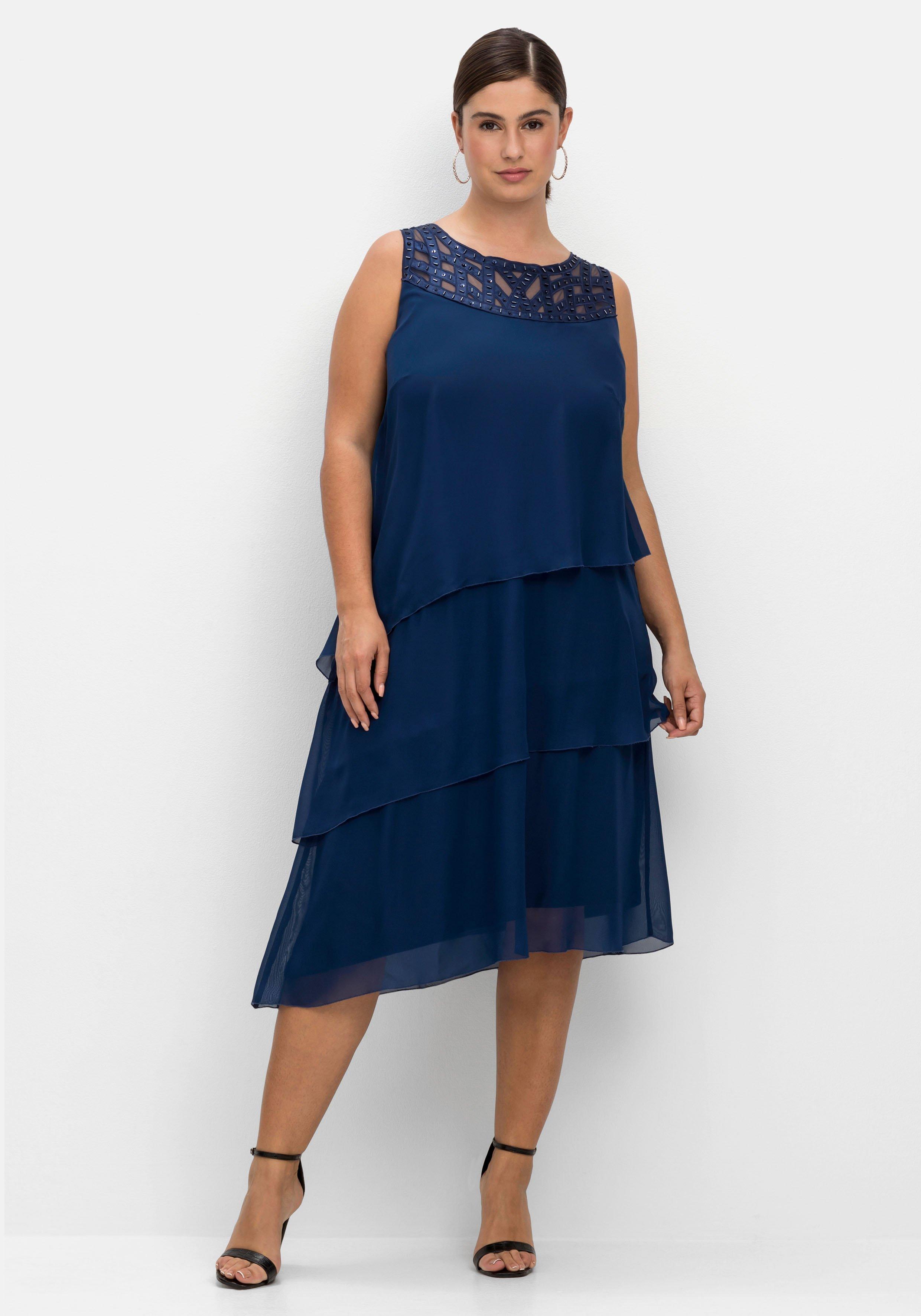 Cocktailkleid im Layerlook, mit Pailletten