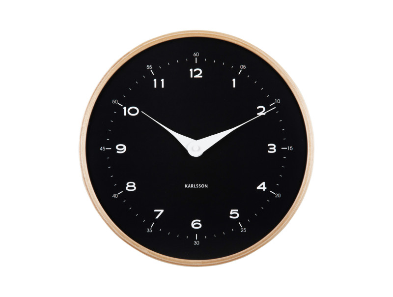 Wall Clock Osado Dome KA5995BK Black wood