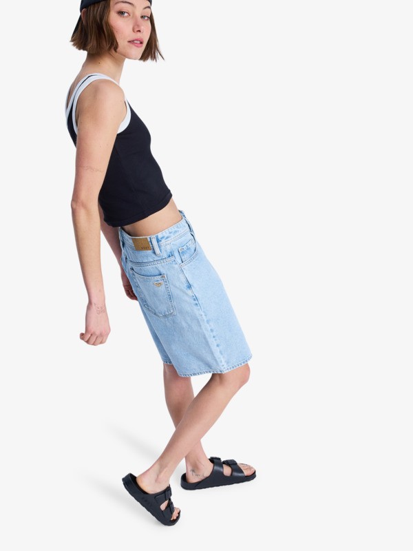 Breakers Mid Sunbleached Bermuda en jean Bleu Femme