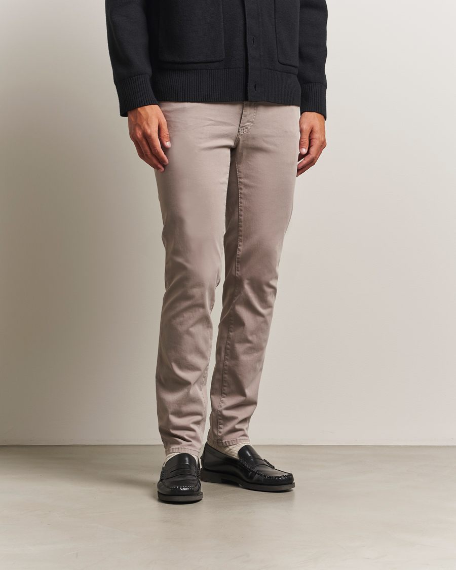 Brax Cadiz Cotton Satin 5-Pocket Pants Stone