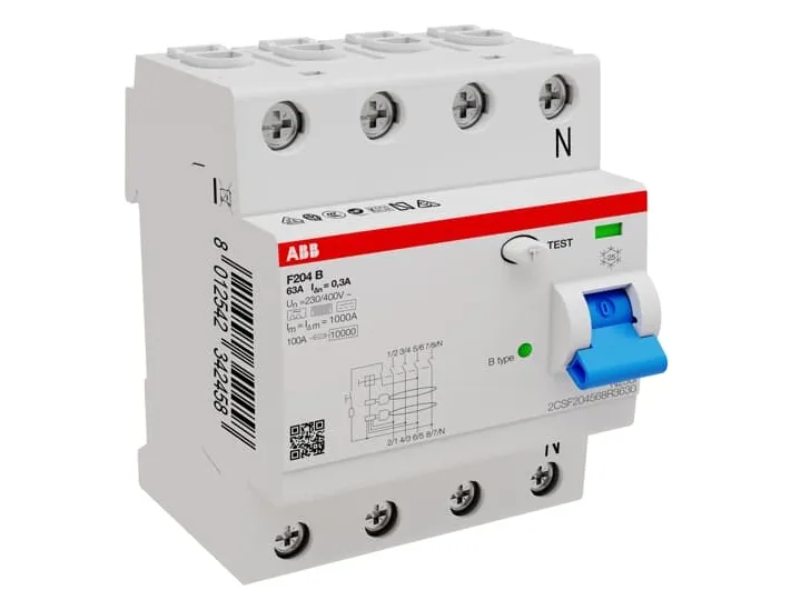ABB RCD TypeB 4P 63A 300mA 3kA 4TE F204B-63/0.3-4TE ( 2CSF204568R3630 )