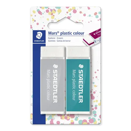 STAEDTLER® Mars® plastic colour 526 50 E1 Radierer 2er Packung, 1 Packung, 2-fach sortiert