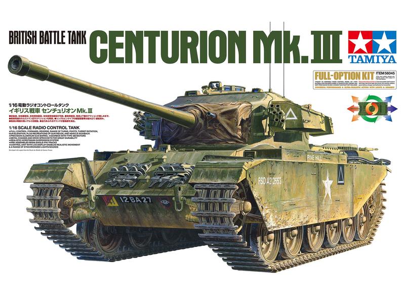 Tamiya Panzer Centurion MKIII, Full Option, 1:16, Bausatz Centurion MKIII Panzer mit Schweizer Decals