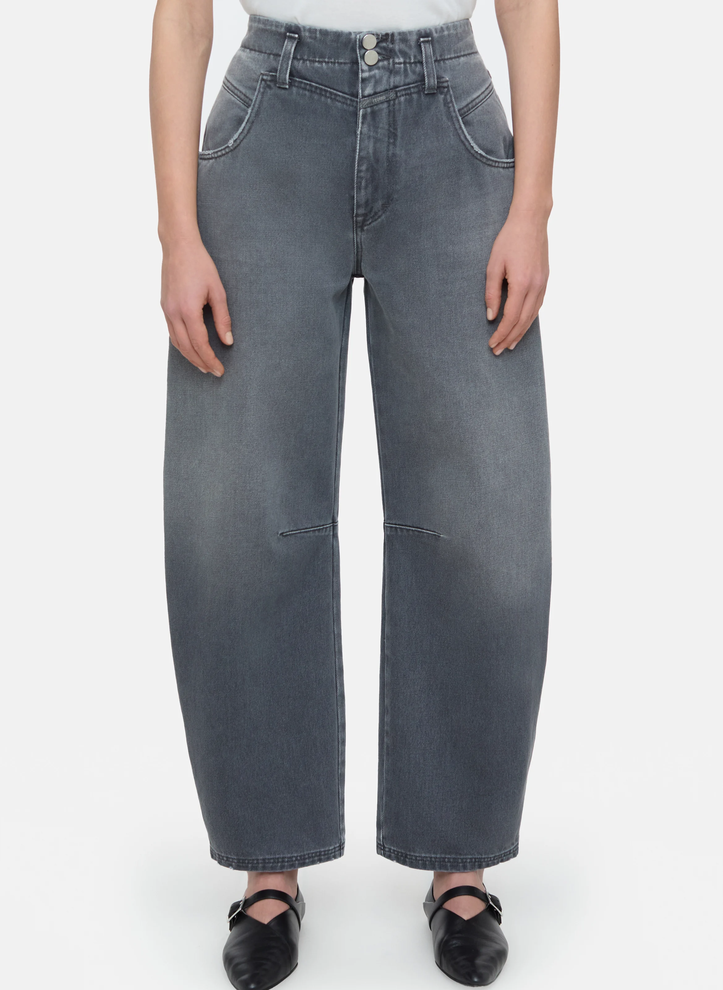 RIDGE-X - Jean large taille haute en coton | Gris