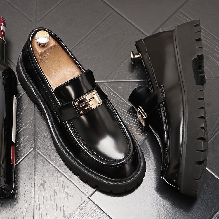 Mr Ozera - Platform Loafers van Imitatieleer met Metalen Accenten