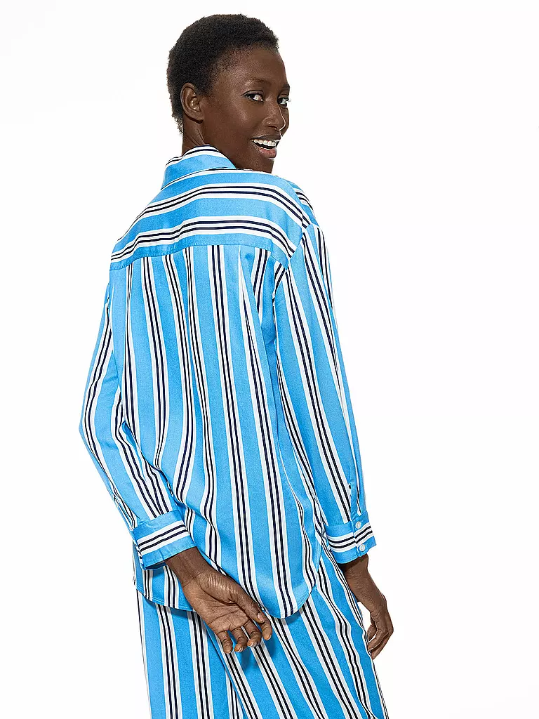 MEY Langarmshirt CALMING STRIPES hellblau
